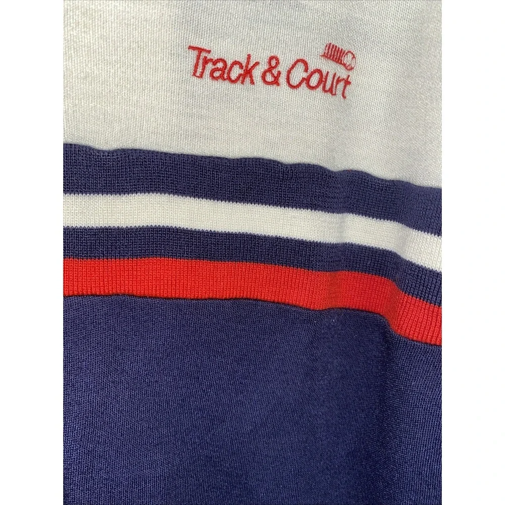 Vintage Track & Court Tennis Jacket Men's Medium Full Zip Jacket 1970's Striped‎
